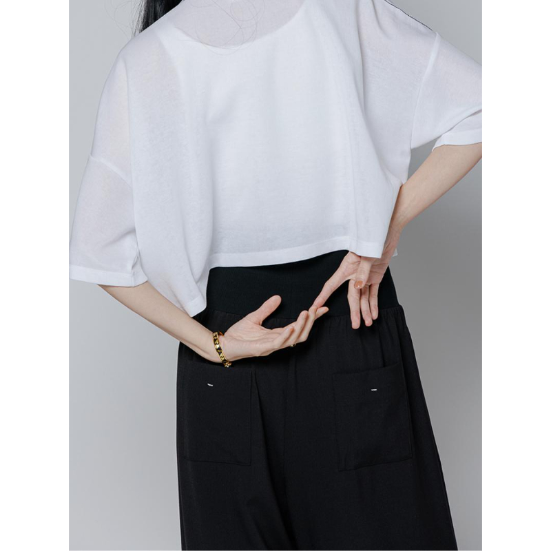 YENN】WAIST RIB WIDE PT | selectshop kusukusu YENN】WAIST RIB WIDE PT | selectshop kusukusu