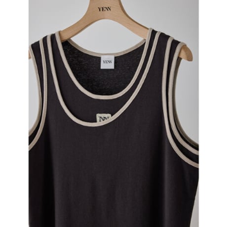 【YENN】COLOR LAYERED TANK