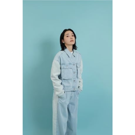 【CYAN TOKYO】ツイードコンビワイドデニム