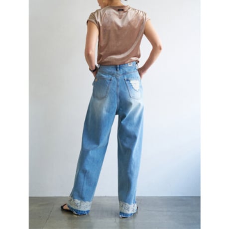 【YENN】VELVET SHORT SLV TEE　※納期：6月中旬～7月中旬