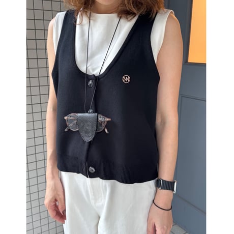 再販✨【blancle】kusukusu別注✨レザーメガネクリップネックレス
