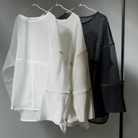 【AGAWD】パイピングメッシュカットソー