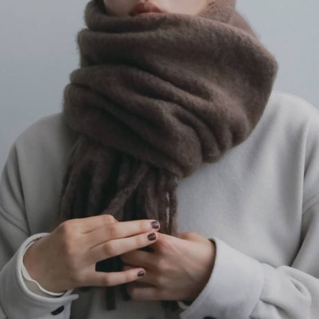 【anuke】Soft Fringe Stole　※納期11月上旬～12月上旬