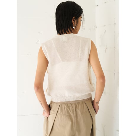 【YENN】LINEN SHEER VEST