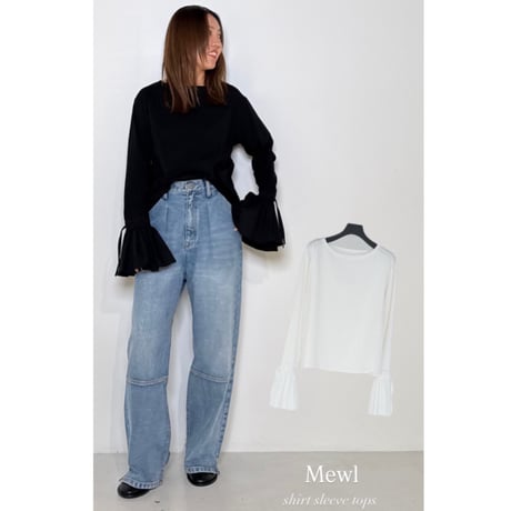 【Mewl】ｼｬﾂｽﾘｰﾌﾞムジTOPS