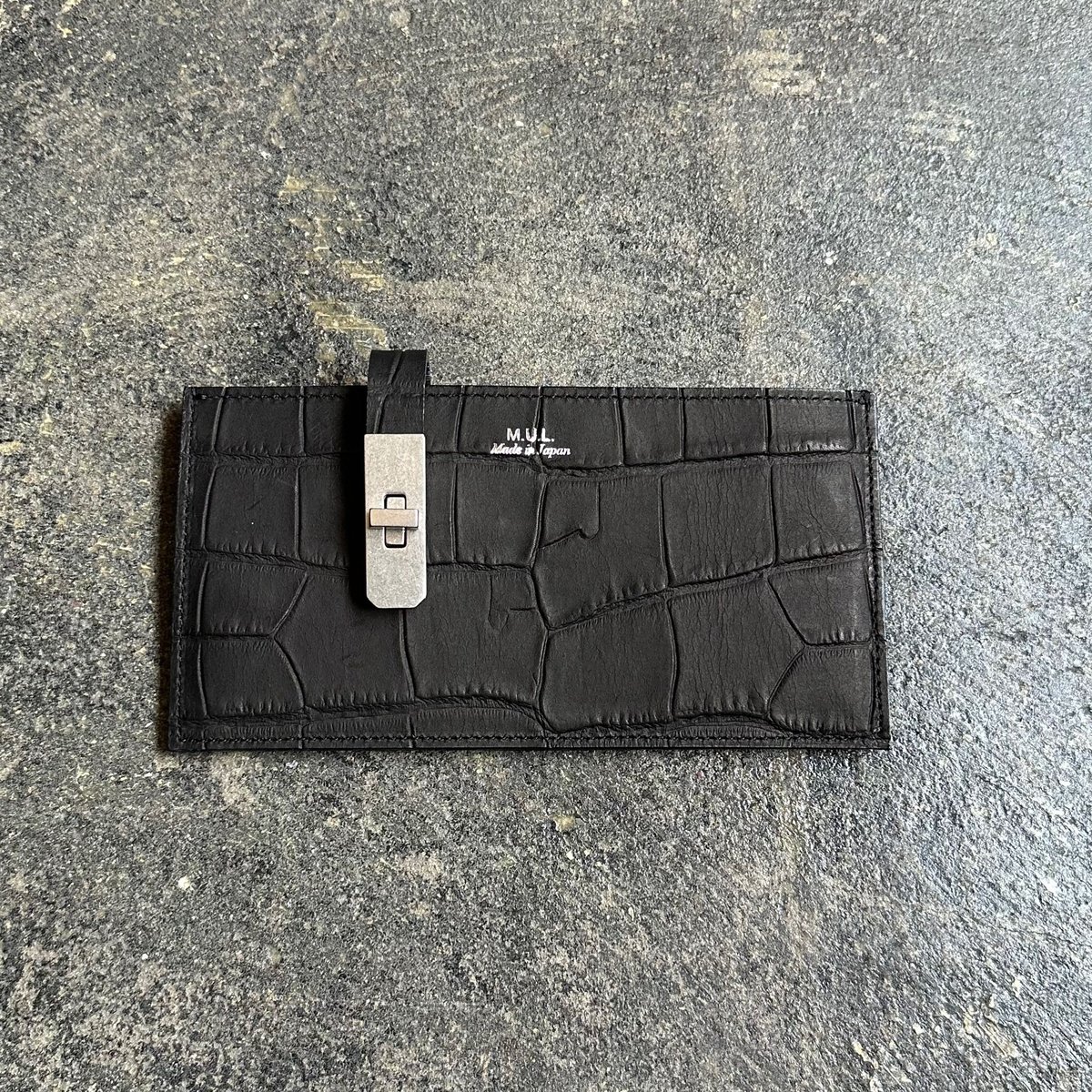 M.U.L エムユーエルフラットロングウォレットホワイトヌバック【新品】