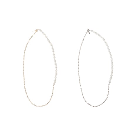 【Sea'ds mara】Pearl linked chain necklace