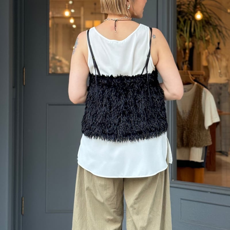 QTUME】フェザーファンシーニットビスチェキャミ | selectshop QTUME】フェザーファンシーニットビスチェキャミ | selectshop