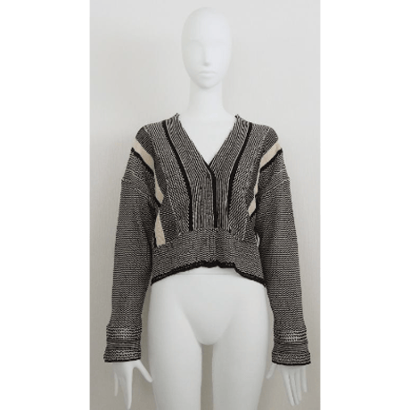 【Boutique Ordinary】Jacquard Knit V-Neck Cardigan