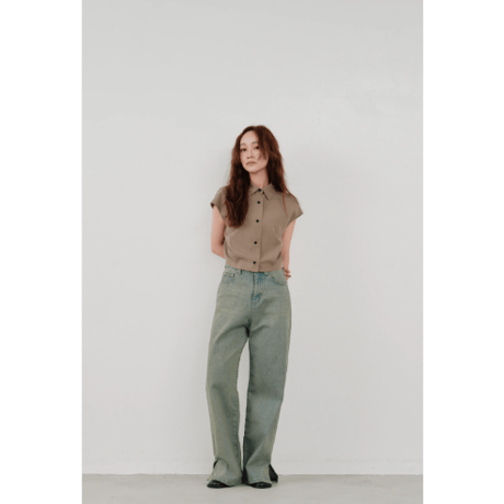 【Hella】cut off cropped shirt　※納期4月中旬〜5月中旬