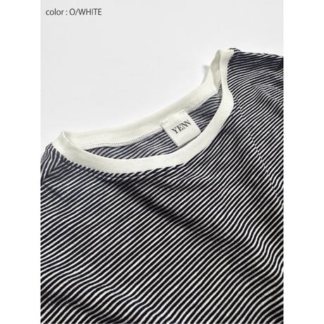 【YENN】STRIPED TWIST HEM TEE
