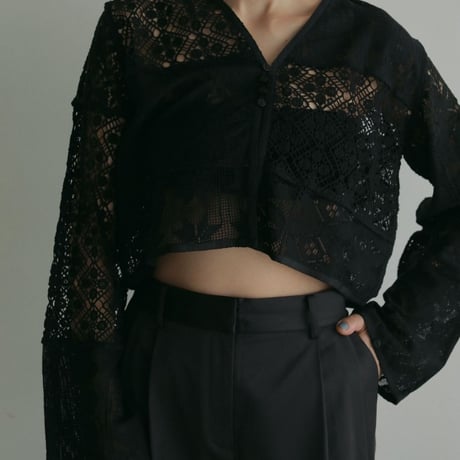 【anuke】Patchwork Lace Cardigan   ＊