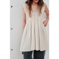 【Hella】cotton crepe gather top
