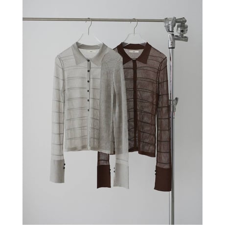 【anuke】Sheerborder Knit Shirts　※納期4月中旬～5月中旬