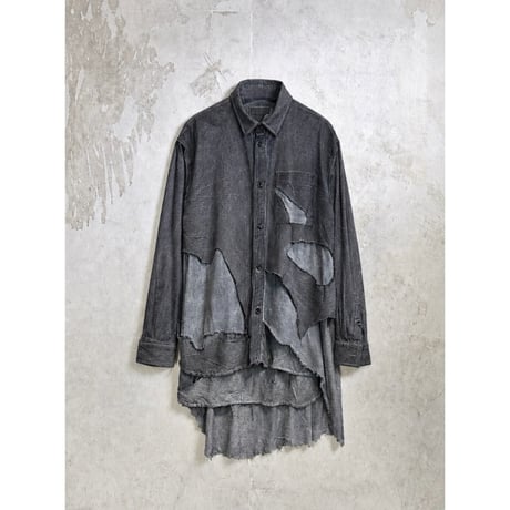 【M.U.L.】BROKEN LAYER LONG SHIRT　MULW-2027