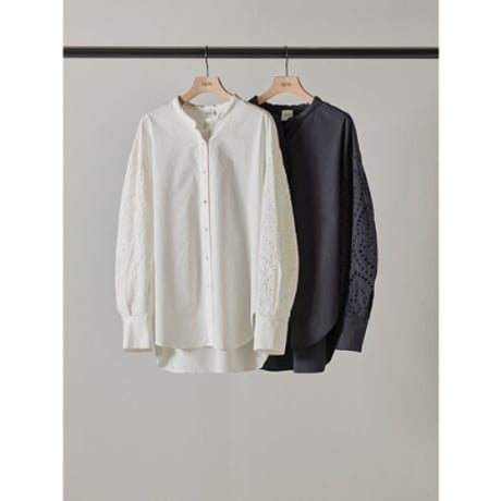 【YENN】EMBRO SLEEVE SHIRT※納期9/上〜9/中