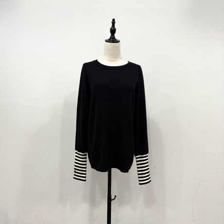 【siro de labonte】border sleeve PO※納期9月上旬～10月上旬