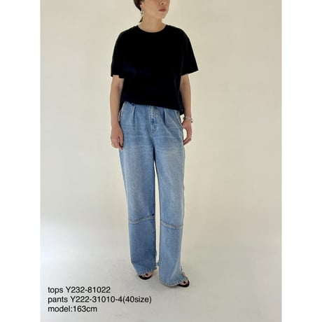 【YENN】HIGH RISE TUCK WIDE DENIM PT　※予約
