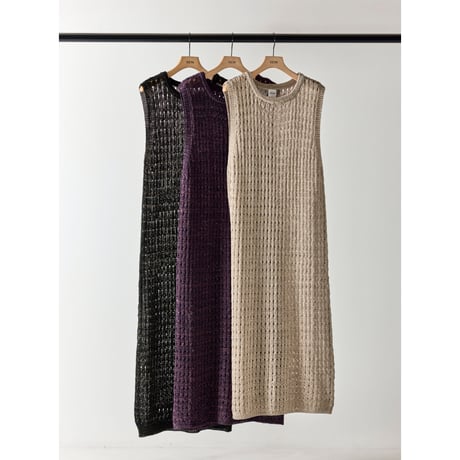 【YENN】OPENWORK KNIT OP