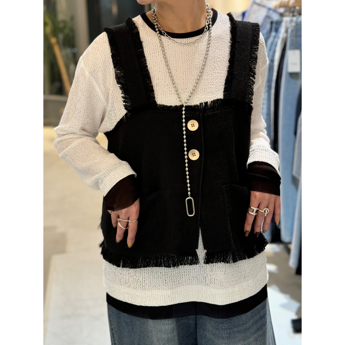 CYAN TOKYO】限定コラボ✨チュールレイヤーモザイクスリットTOPS