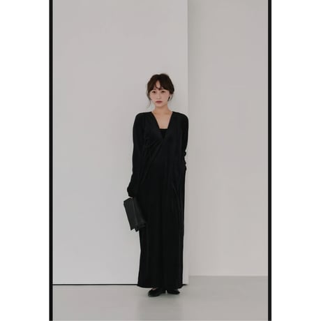 【Hella】velour sheer dress※納期10/上〜11/上