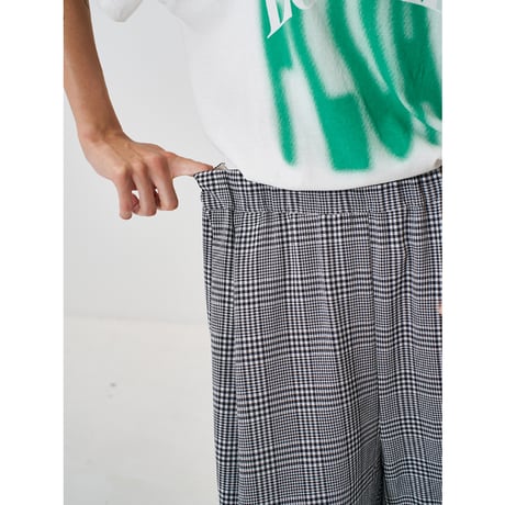 【YENN】 PLAID TUCK EASY PT