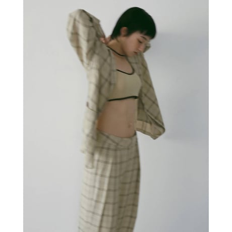 【anuke】Check Daubletuck Pants