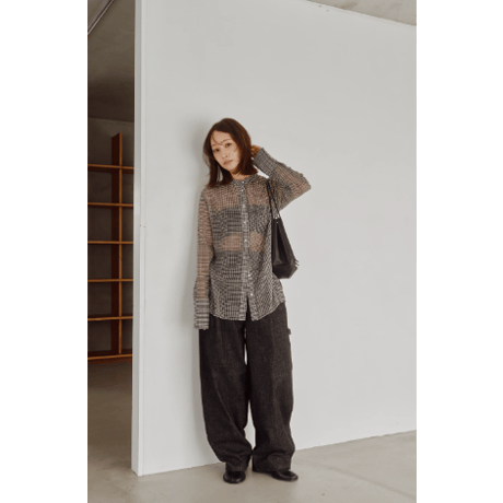 【Hella】Sheer Check Slim Shirt　※納期8月中旬～9月中旬