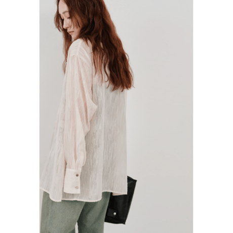 【Hella】cut jacquard long shirt　※納期3月中旬〜4月中旬