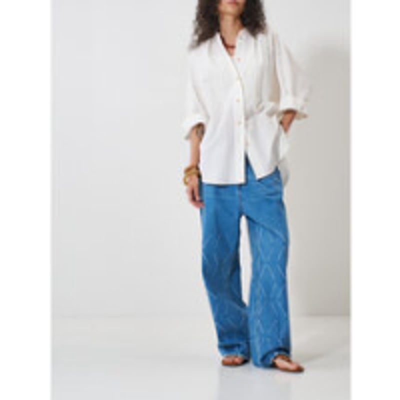 YENN】 LASER CUT WIDE DENIM | selectshop kusukusu