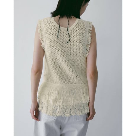 【anuke】Fringe Knit Tanktop