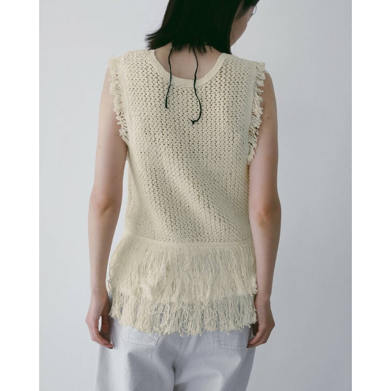 anuke】Fringe Knit Tanktop | selectshop kusukusu
