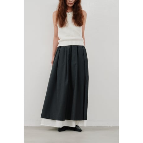 【Hella】striped layered skirt　※納期2月中旬〜3月中旬