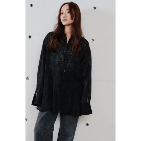 【Hella】cut jacquard long shirt　※納期3月中旬〜4月中旬