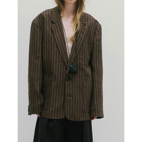 【TODAYFUL】Boyfriend Stripe Linen Jacket　※納期3月上旬〜4月上旬