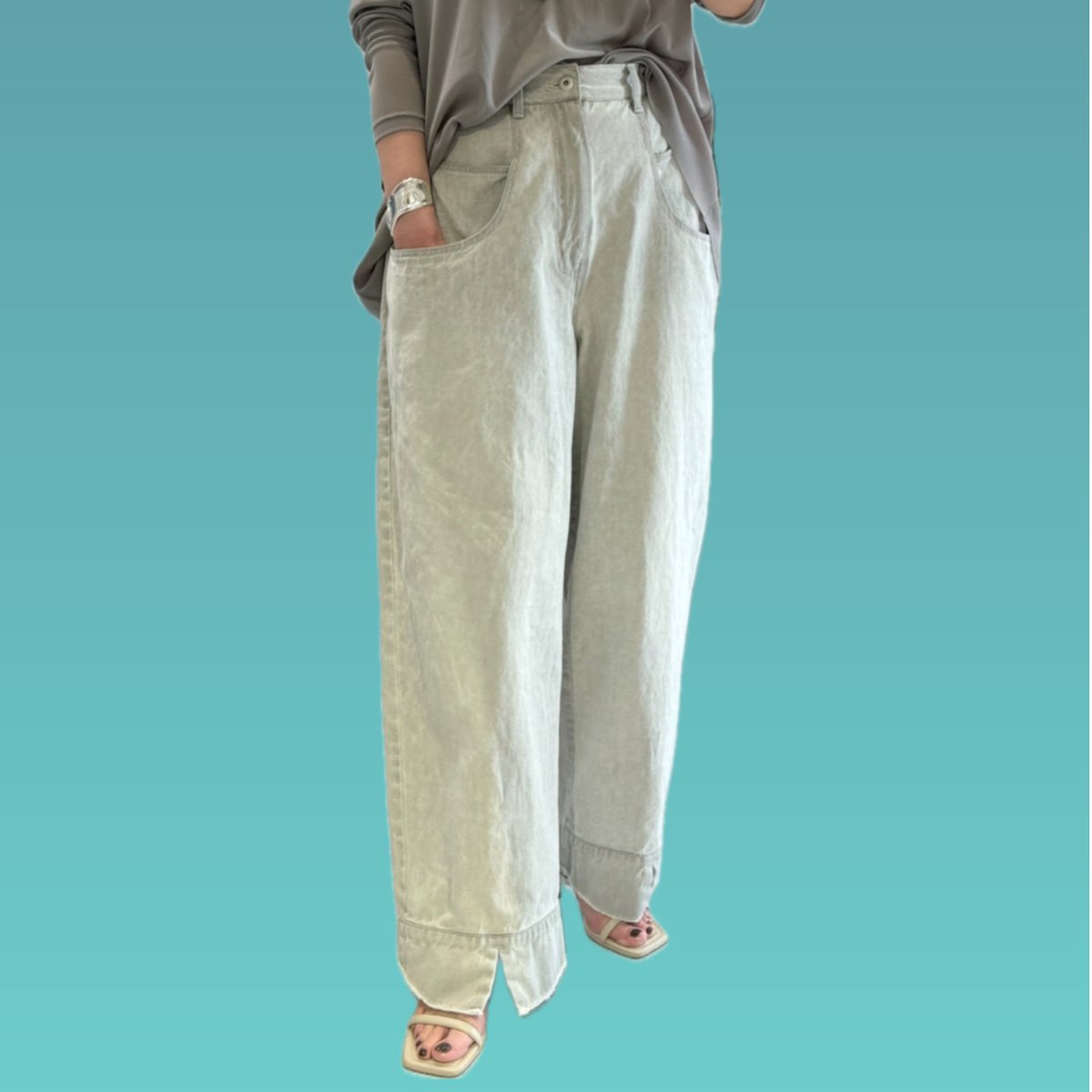 CYAN TOKYO】スリットヘムドレープPKバギー | selectshop kusukusu