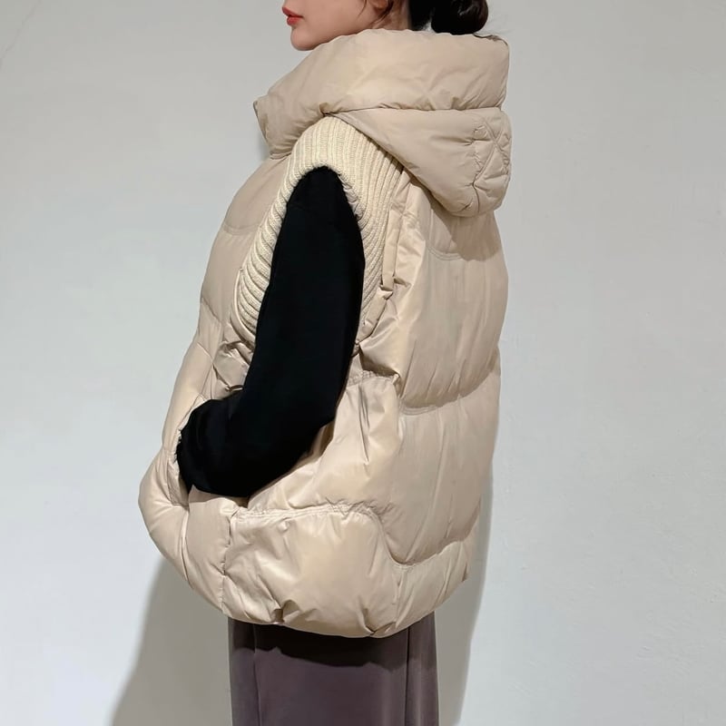 kusukusu select】ニットドッキング中綿ベスト | selectshop kus