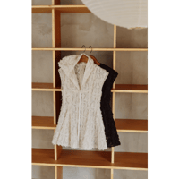 【Hella】Cut Jacquard Peplum Hoodie　※納期8月中旬～9月中旬
