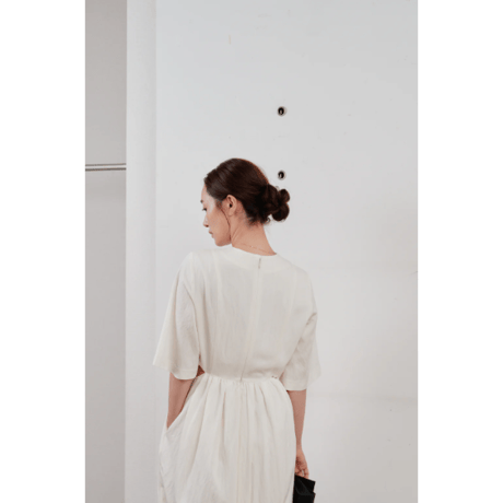 【Hella】waist side slit cocoon dress　※納期4月中旬〜5月中旬