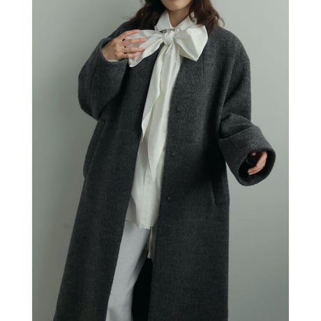 【anuke】Collarless Cocoon Coat※11月上～12月上