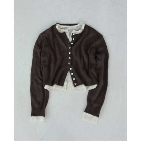 【anuke】Layered Crewneck Cardigan