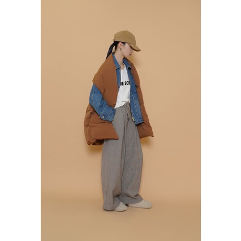 CYAN TOKYOストールライク異素材ダウンベストCAMEL CYAN TOKYO】ストールライクダウンベスト | selectshop kusukusu