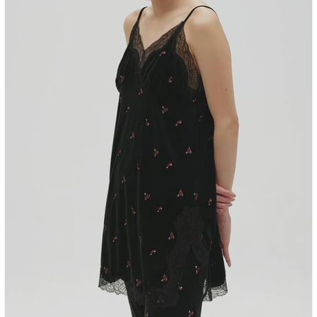 【TODAYFUL】Petit Flower Velour Tunic　※納期10月上旬～11月上旬
