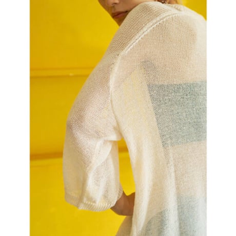 【YENN】SHEER LINEN KNIT TEE  ＊