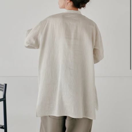 【Hella】linen stripe shirt  ※納期2/下〜3/下