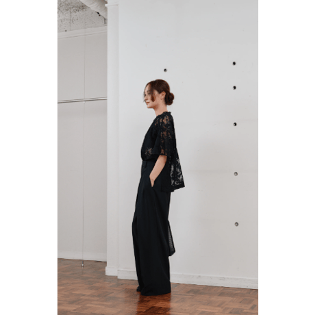【Hella】rascel lace half sleeve top　※納期3月中旬〜4月中旬
