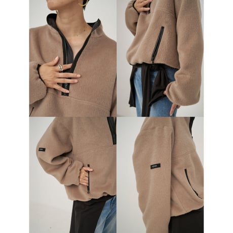 【YENN】SHAGGY HALF ZIP JK　※納期：8月中旬～9月中旬