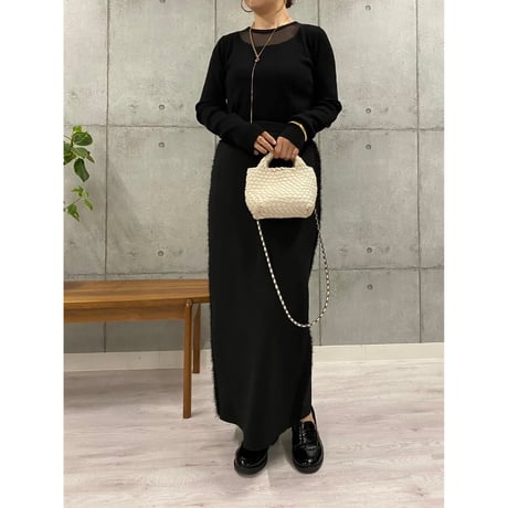 【ROSIEE】シアーネックリブニット