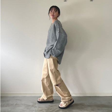 【AGAWD】リバーシブルボーダーニット