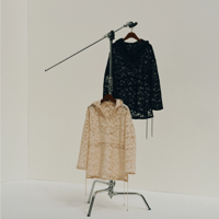 【Hella】flower lace hoodie※納期9/中〜10/中